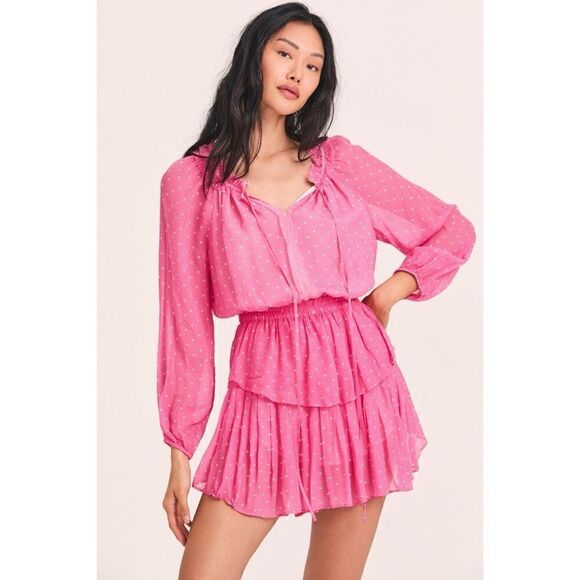 LoveShackFancy Dresses & Skirts - LoveShackFancy Popover Dress in Hot Pink Cherry